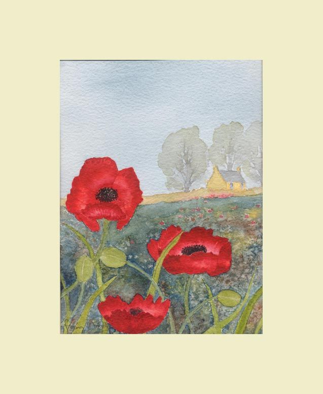 Art for sale. Painting of flowers. Poppies